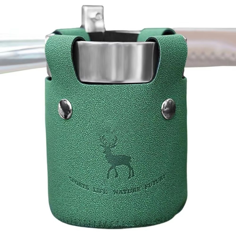 Leatherwork Clamp - 金属クランプサイクリングウォーターボトルケージ革素材ポータブルサイクルカップホルダーハンドルバーアルミニウム