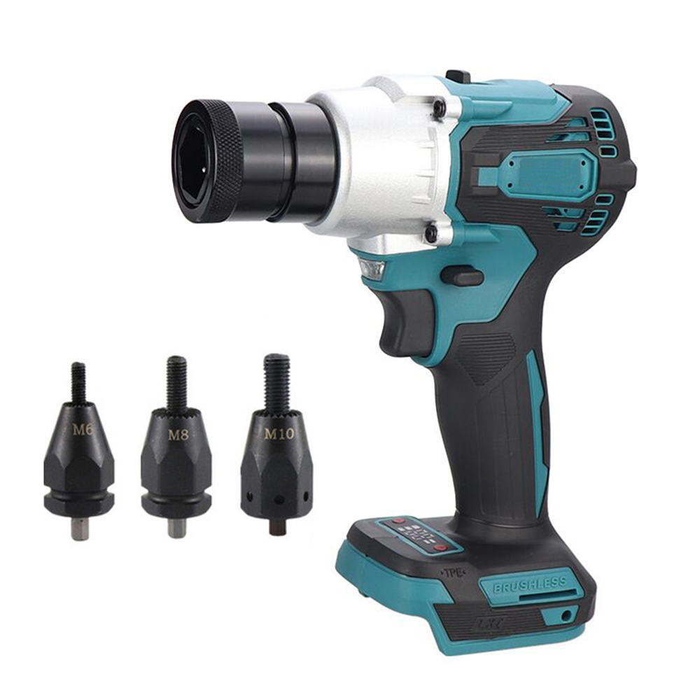 Rivet Setter Tool - 電動リベットガン ブラシレスリベットナットマシンキット リベッターヘッド付き 強力な自動電動リベッターセット リベッティングツール