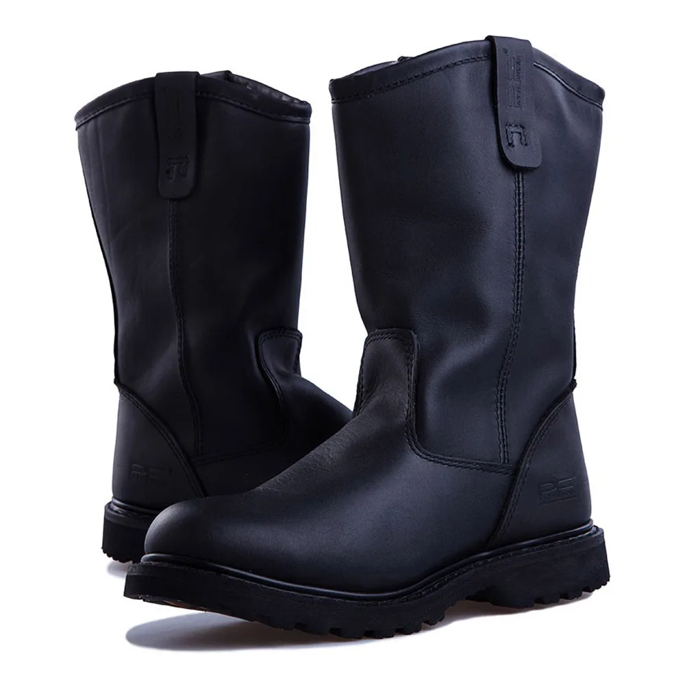 Leather Work Western - Pf メンズ本革グッドイヤーウェルトオートバイブーツ冬レトロウエスタンカウボーイブーツ女性ニーハイワークブーツ