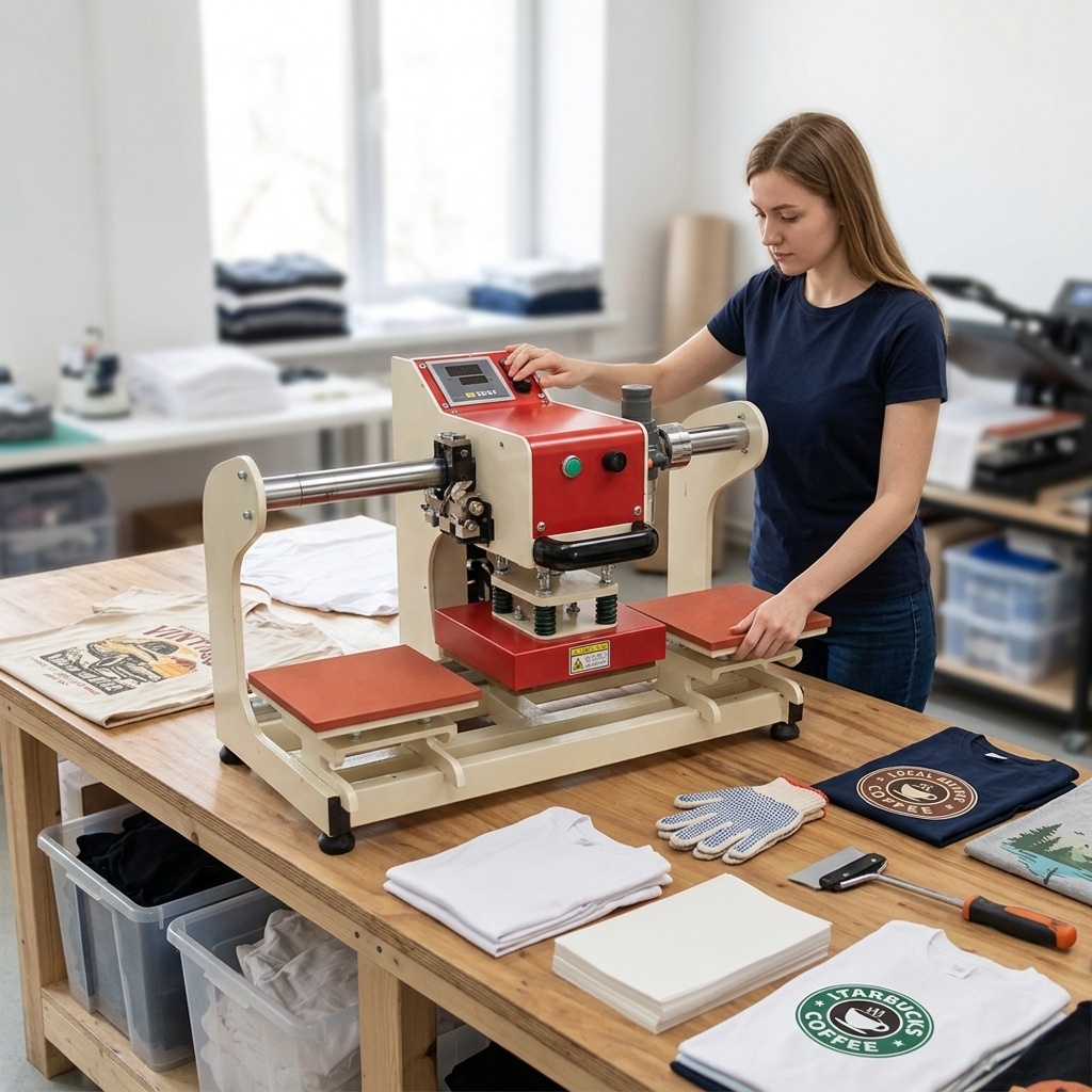 Leatherwork Press - ダブルステーション熱プレス機、空気圧式自動連続作業機、Tシャツロゴ印刷、ブランド、革用