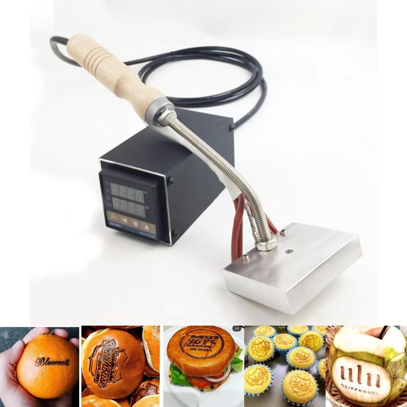 Leatherwork Embossing - 革製のホットスタンプ機,日曜大工のカスタム真ちゅう製ロゴスタンプ,電気鉄ヒーター,500w,220v,110v,ケーキ,ハンバーガー,ココナッツ,ウッドブランディング