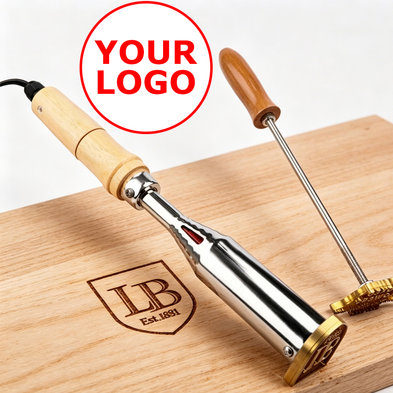Leatherwork Embossing - カスタムブランドアイアンスタンプDIYパーソナライズロゴ加熱真鍮エンボッサーシール（木材、革、ケーキ、ハンバーガーデザイン作成用）