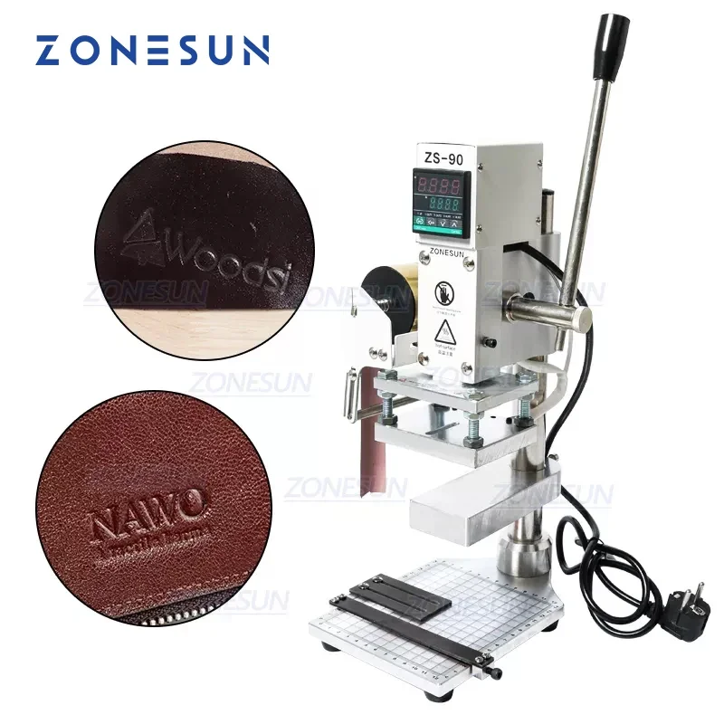 Leatherwork Press - ZONESUN 二枚プレート式手動革ホットフォイルスタンプ機 熱プレス機 パンチプレス ブロンズ加工 エンボス加工