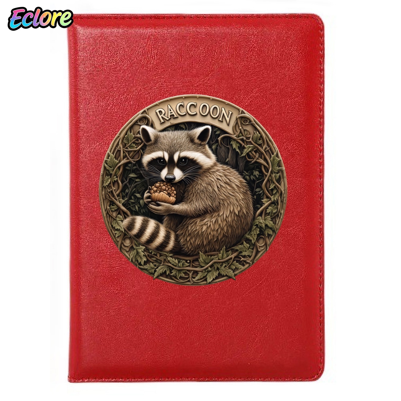 Leatherwork Journal - アライグマのイラストが入ったヴィンテージレザージャーナル、ソフトカバーA5ノート、オフィス、勉強、仕事、個人日記、ギフトに最適