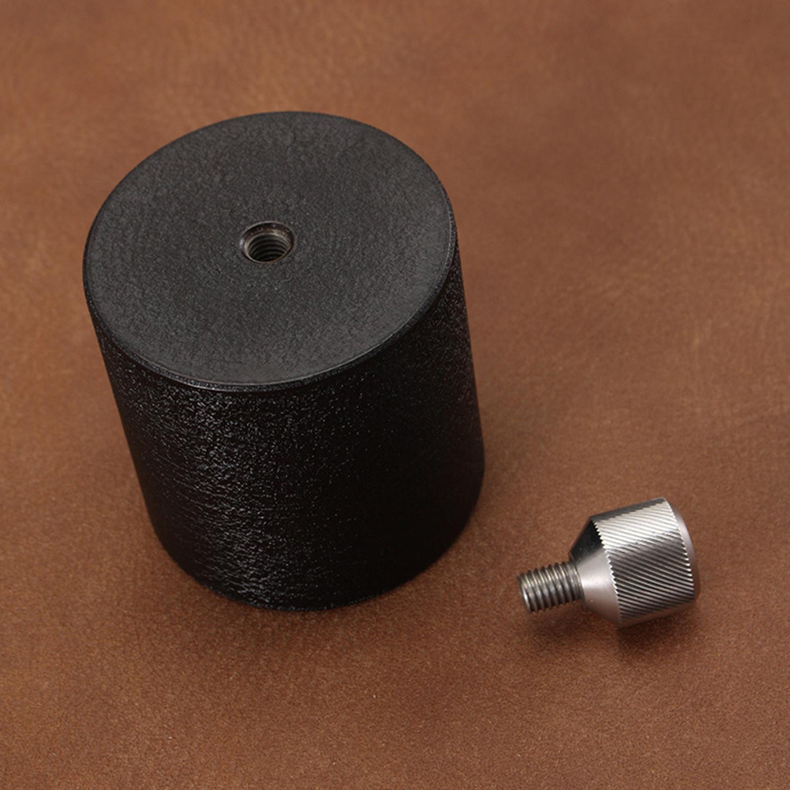Leatherwork Press - 黒鋼製ハンドプレス革加工ツール、精密レザークラフト補強パターンDIY用品