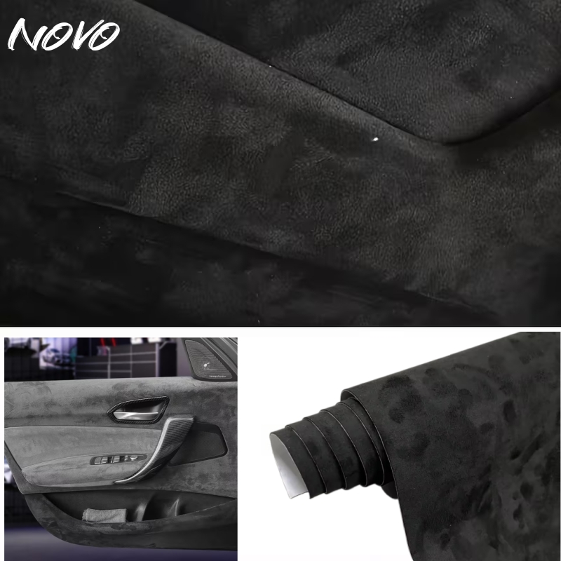 Leatherwork Press - 最大200×150cm スエードヘッドライナー生地 自己粘着スエードレザー 車の屋根内装改造 ドアパネル ワークベンチ用修理材