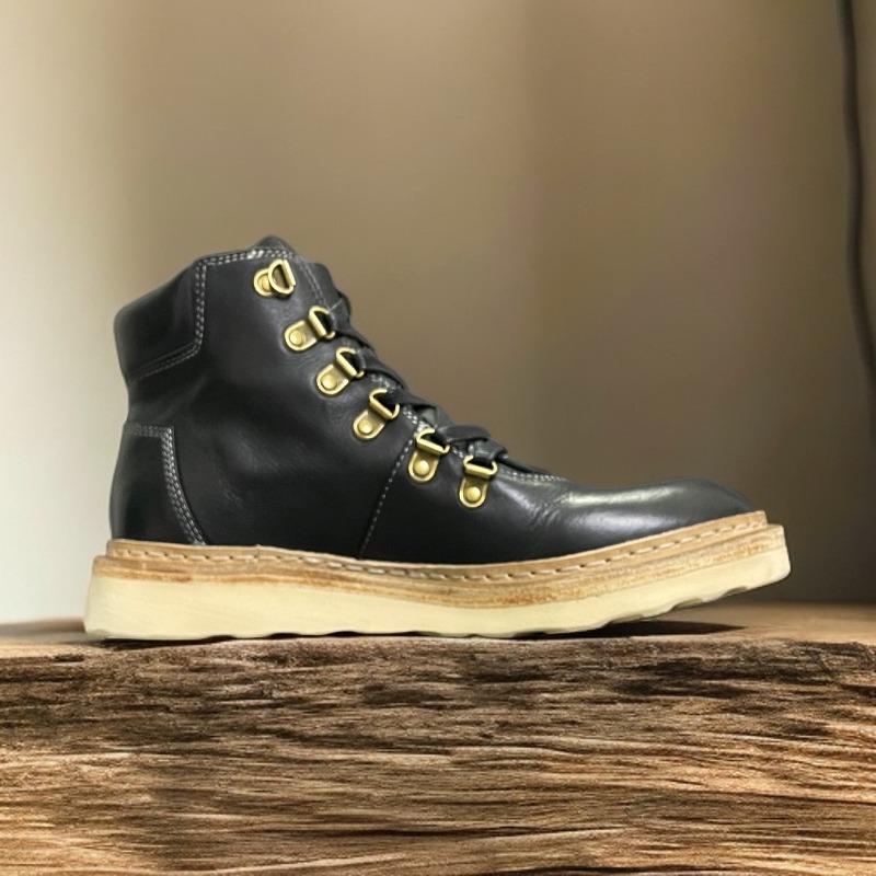 手作りの洗浄済み本革ワークブーツ メンズ ウェスタン バイク - Leather Work Western のレビューと価格