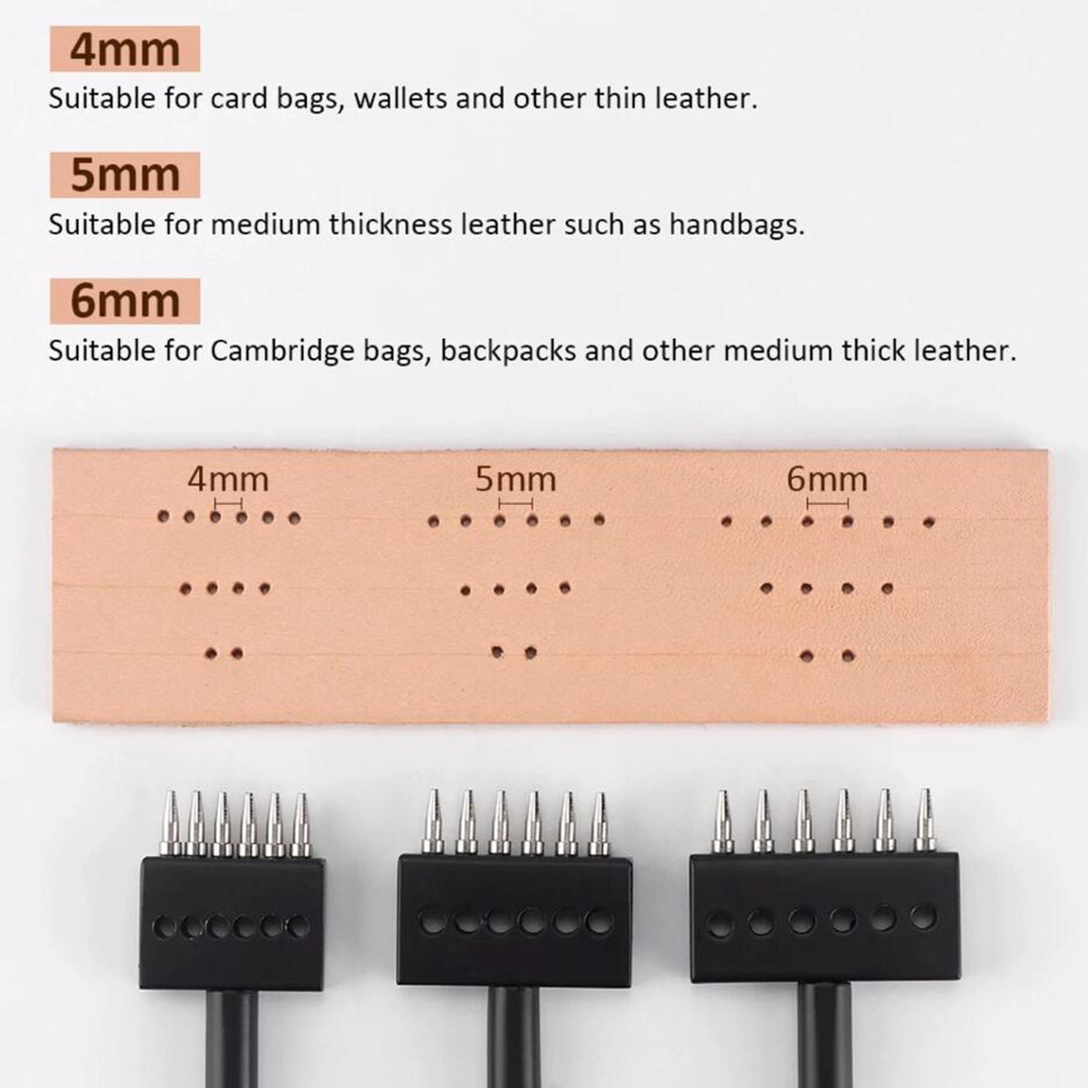 黒色のプロングパンチツールセット3個入り、革用丸穴パンチ、2 - Rivet Setter Tool のレビューと価格