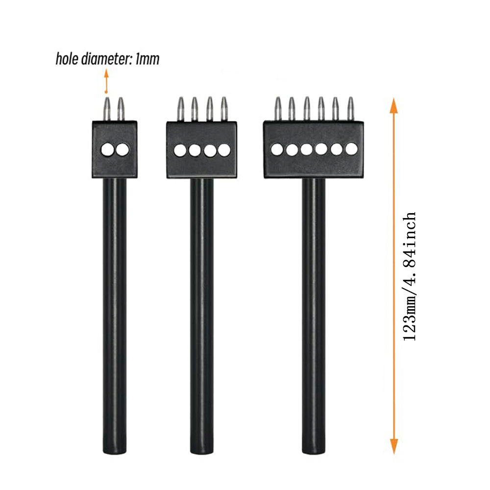 黒色のプロングパンチツールセット3個入り、革用丸穴パンチ、2 - Rivet Setter Tool のレビューと価格