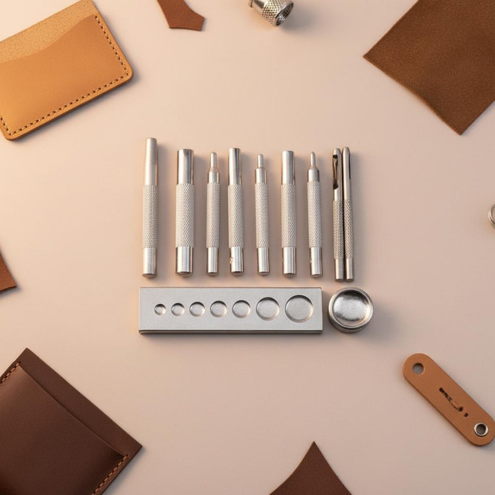 11ピーススナップファスナーツールセットさまざまなサイズのレ - Leatherwork Rivet Setter のレビューと価格