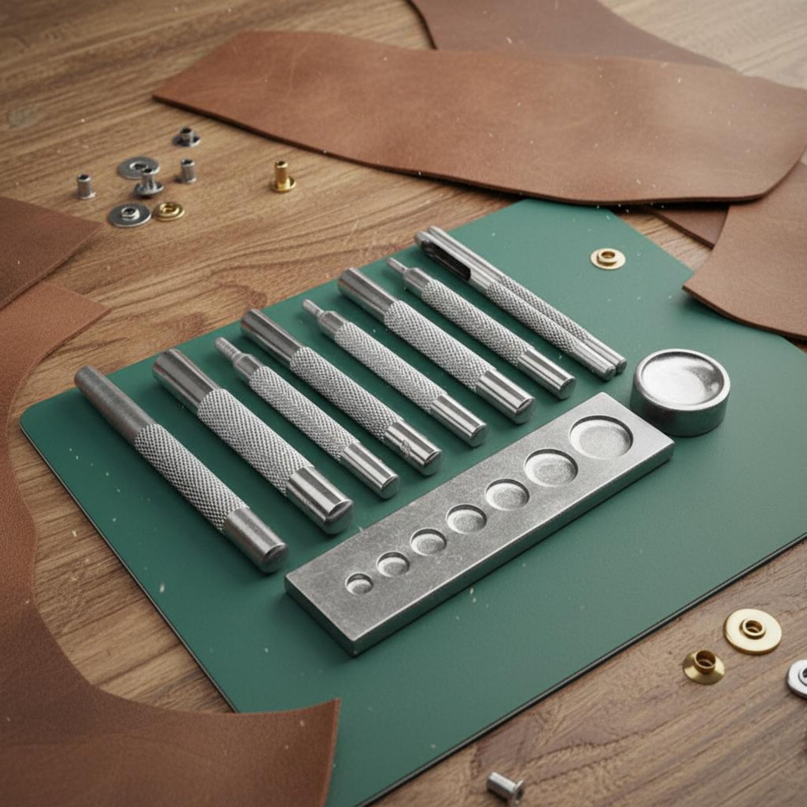 11ピーススナップファスナーツールセットさまざまなサイズのレ - Leatherwork Rivet Setter のレビューと価格