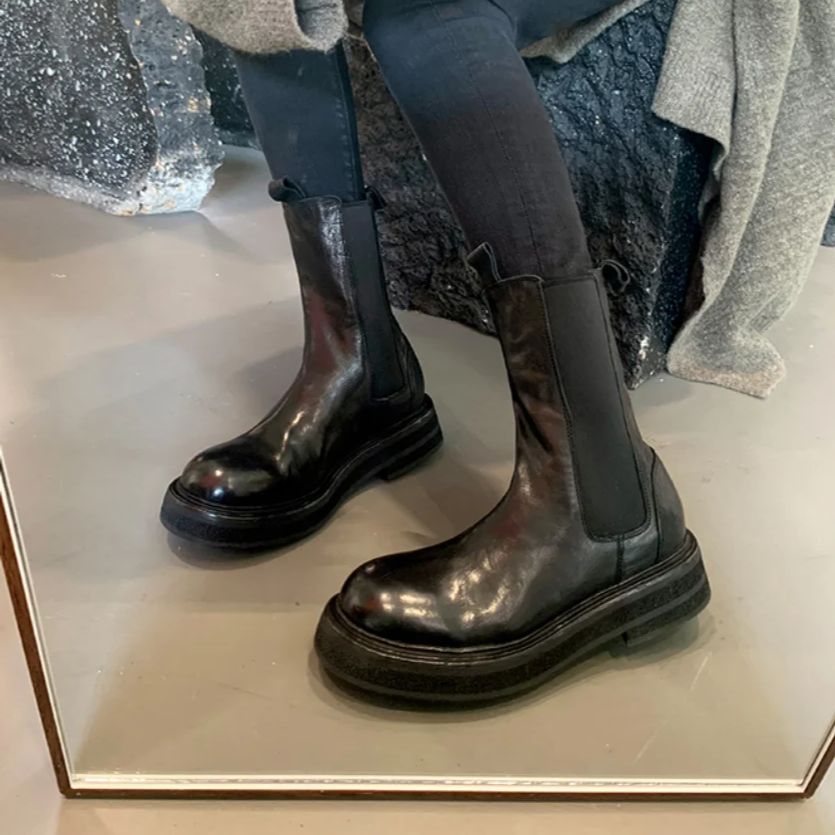 2026年春 レディース PUレザー ミッドカーフブーツ フ - Leather Work Western のレビューと価格