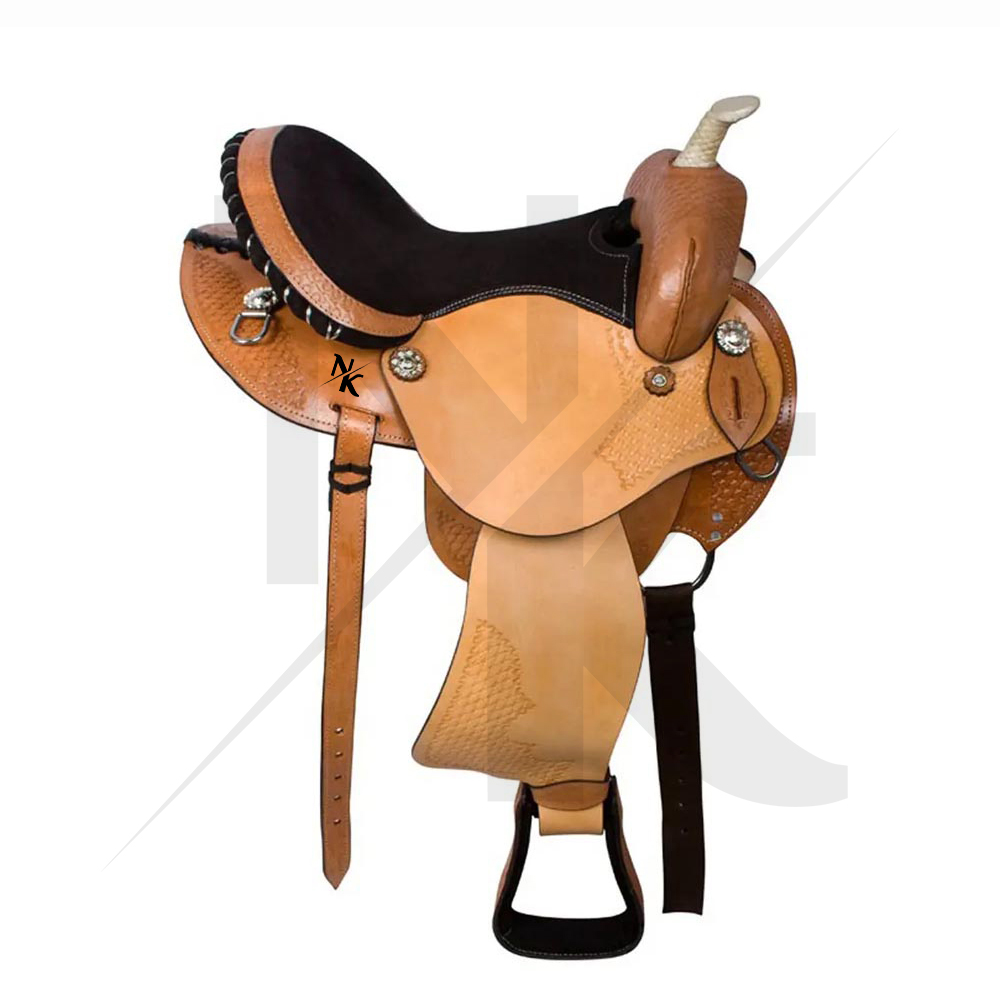 プレミアムデニムサドル、レザーサドル、牧場作業用具、ウェスタ - Leather Work Western のレビューと価格