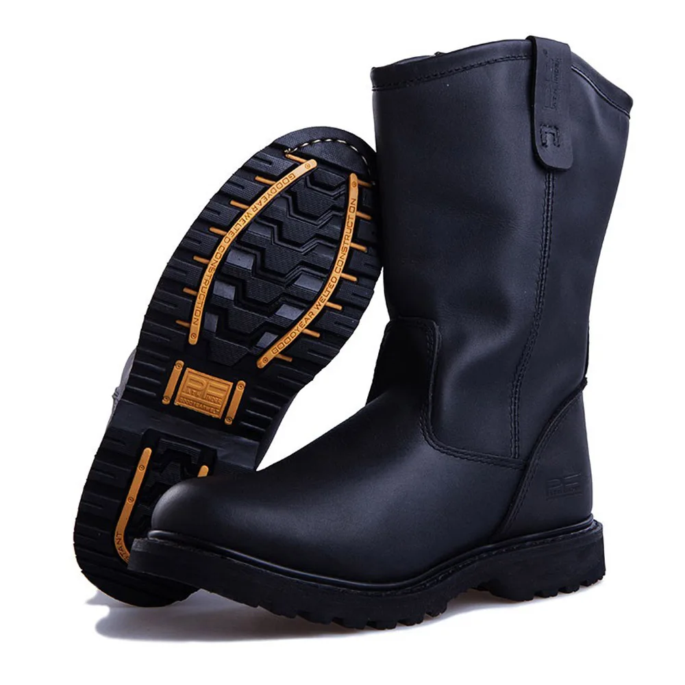 Pf メンズ本革グッドイヤーウェルトオートバイブーツ冬レトロ - Leather Work Western のレビューと価格