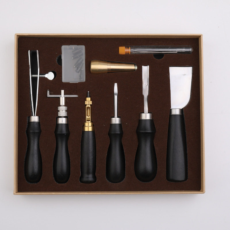 完全な革製手縫いキット、プロ仕様DIYクラフトツールセット（ - Leatherwork Beginner Tools のレビューと価格