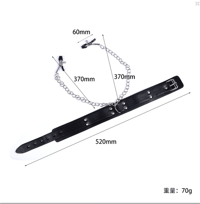 女性用レザーチョーカー,乳首クランプ,首,胸クリップ,チェー - Leatherwork Clamp のレビューと価格