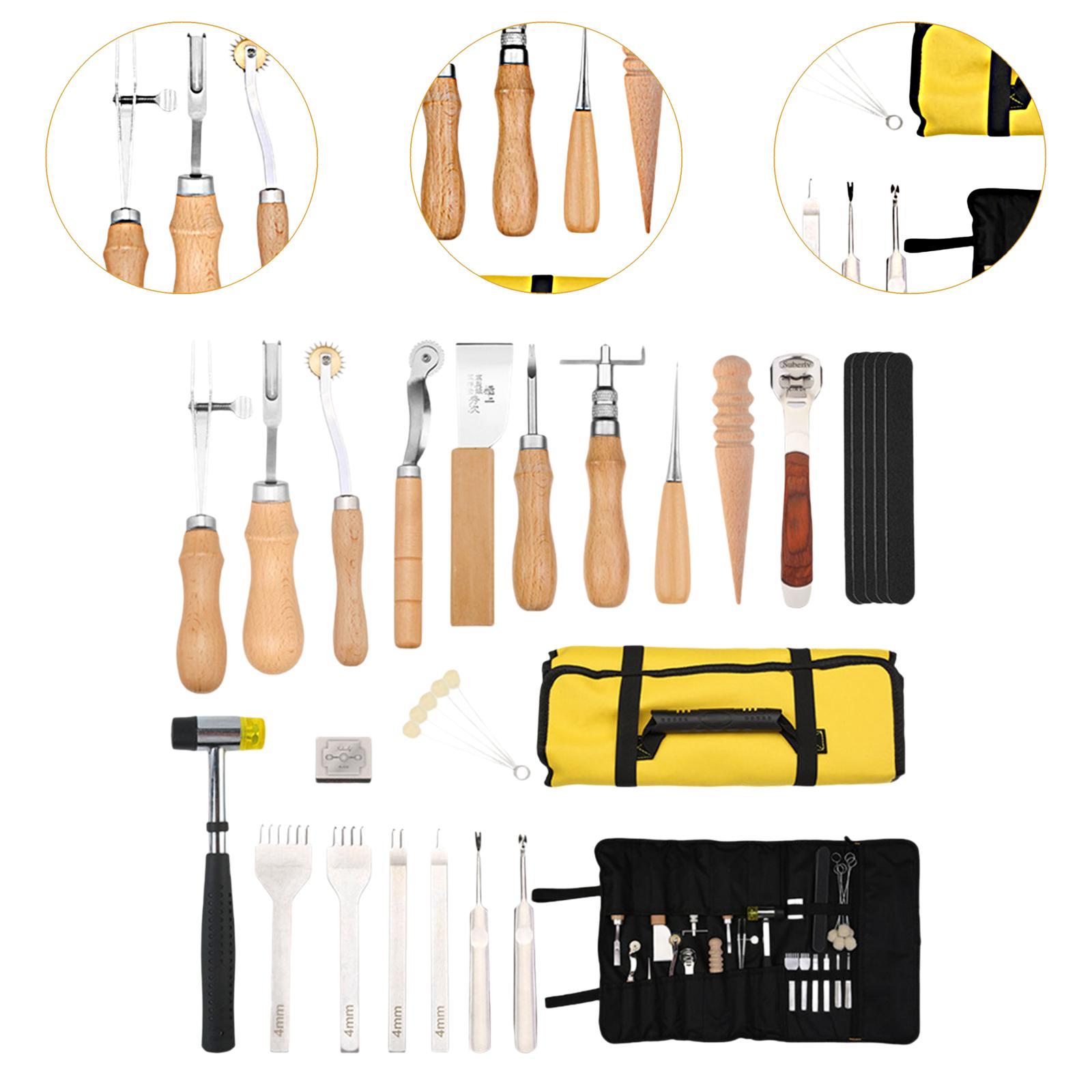 29ピースPUレザー加工キット グルーバーパンチ グルーバー - Leatherwork Beginner Tools のレビューと価格