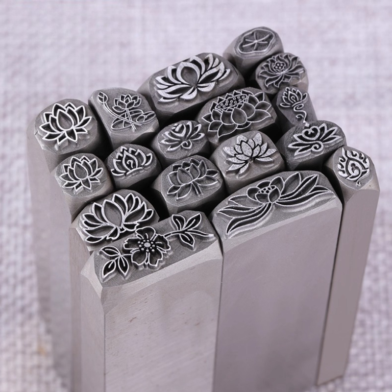 蓮の花デザインメタルスタンプジュエリー作成用パンチスチールパ - Leatherwork Embossing のレビューと価格