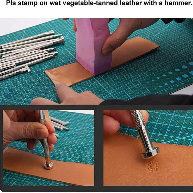 革製のスタンプツール,DIY,革製,パンチツール,カービング - Leatherwork Beginner Tools のレビューと価格