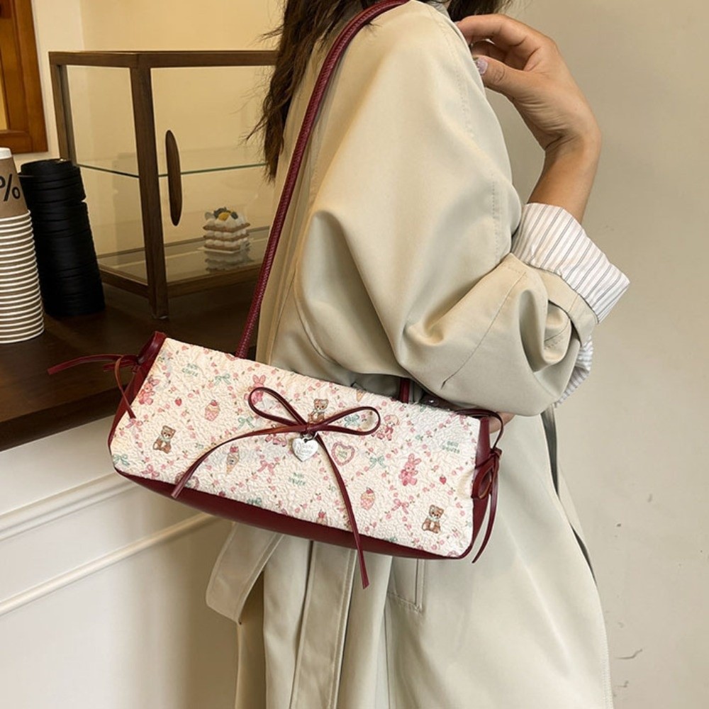 オールマッチ漫画プリントフレンチスティックハンドバッグプリー - Leatherwork In French のレビューと価格