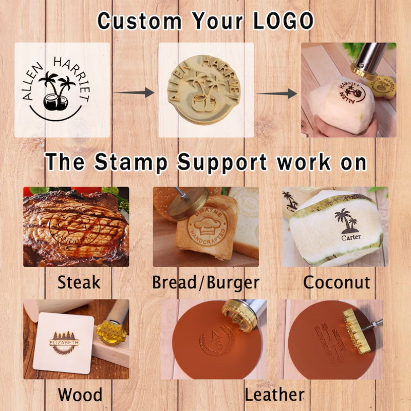 カスタムブランドアイアンスタンプDIYパーソナライズロゴ加熱 - Leatherwork Embossing のレビューと価格
