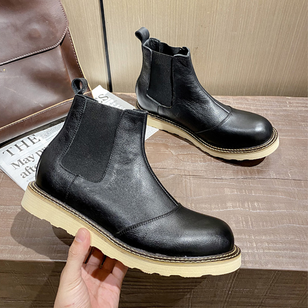 レトロメンズ本革チェルシーブーツハイカットレザーワークシュー - Leather Work Western のレビューと価格