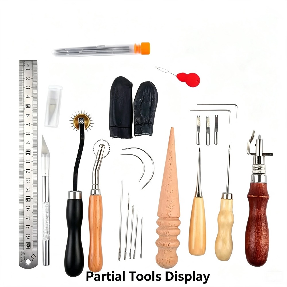 完全な革細工ツールキット、オックスフォード製収納バッグ付き、 - Leatherwork Beginner Tools のレビューと価格