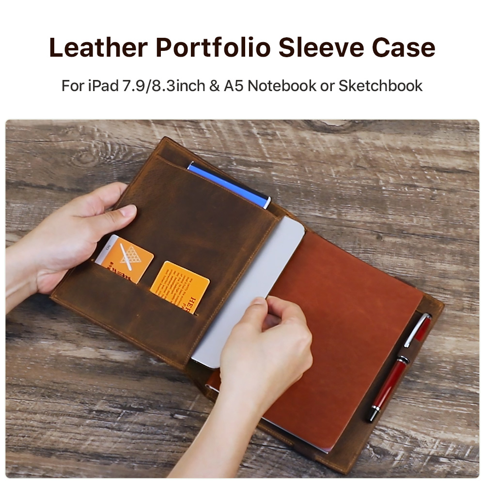 ヴィンテージ クレイジーホース レザー ポートフォリオ –  - Leather Work Folder のレビューと価格