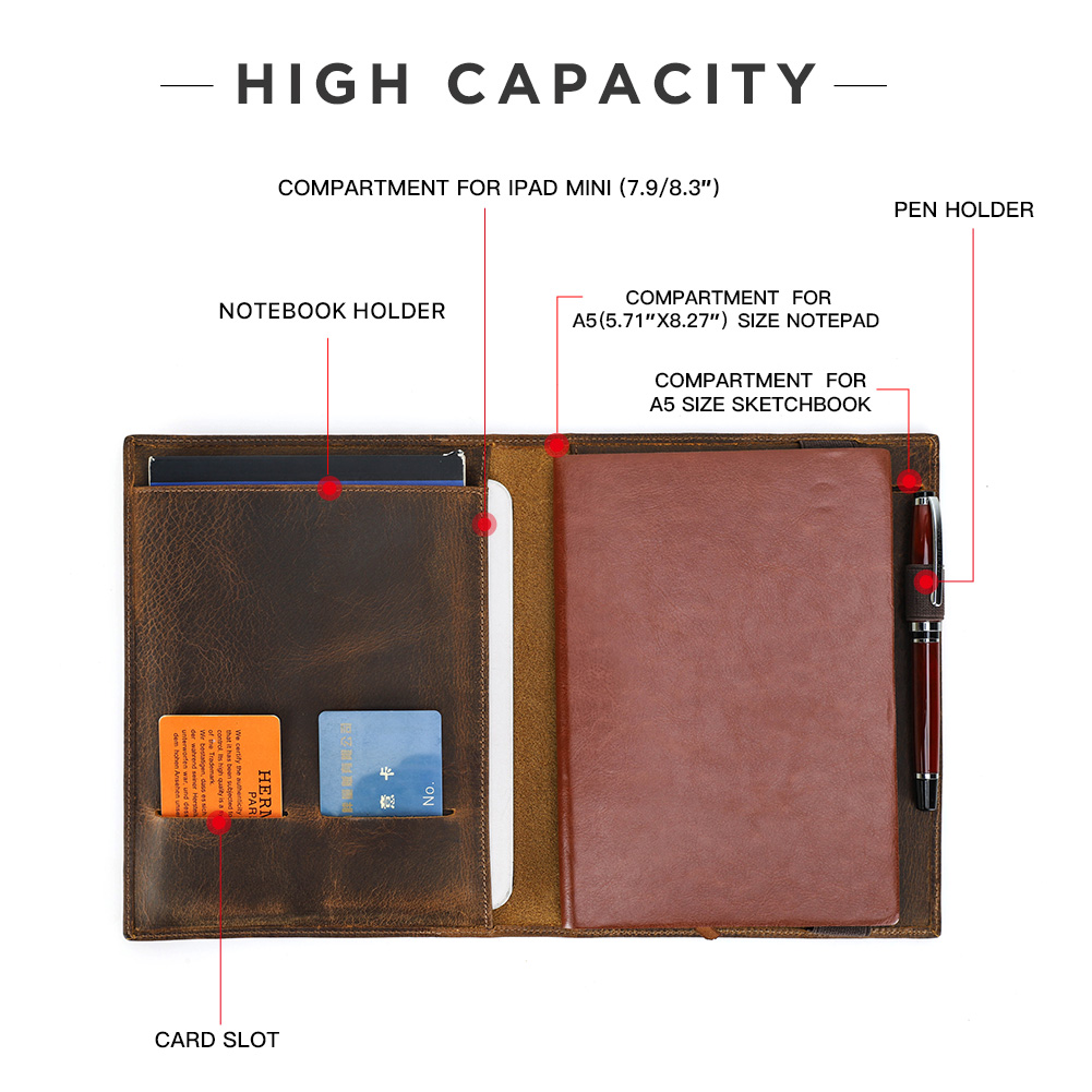 ヴィンテージ クレイジーホース レザー ポートフォリオ –  - Leather Work Folder のレビューと価格