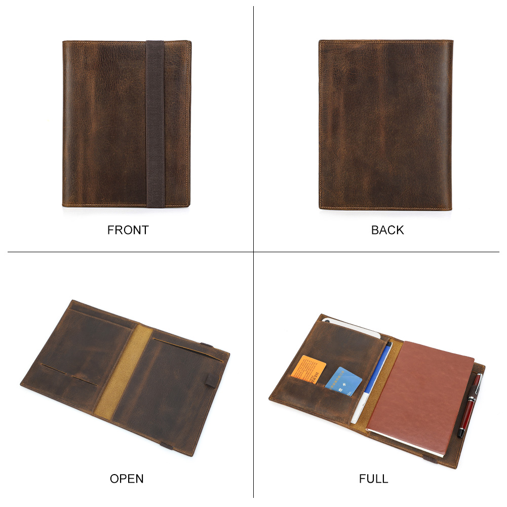 ヴィンテージ クレイジーホース レザー ポートフォリオ –  - Leather Work Folder のレビューと価格
