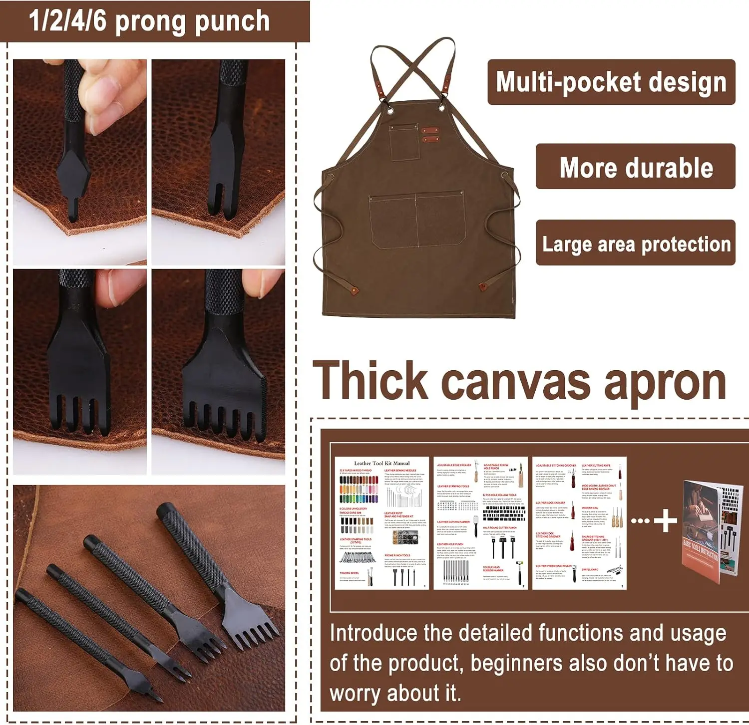 628点入り革細工ツールセット（初心者向け）、革用ポニー、ツ - Leatherwork Beginner Tools のレビューと価格