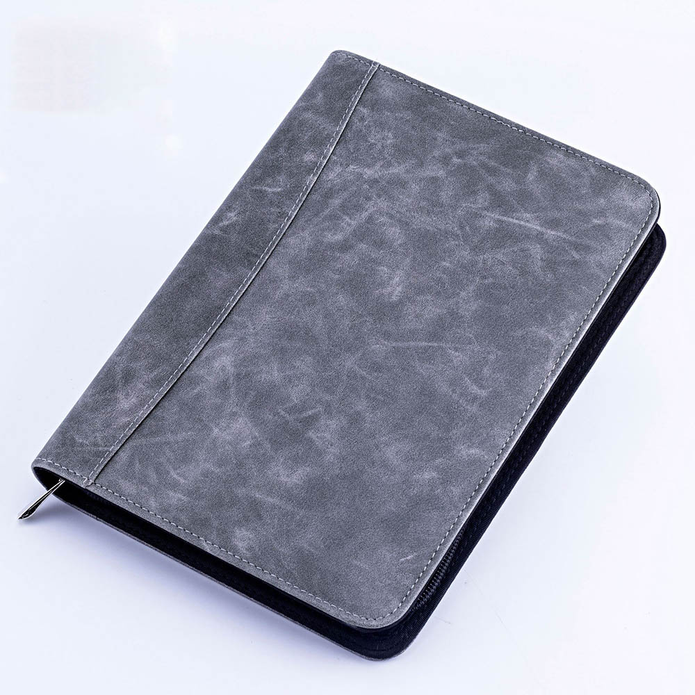 A5 padfolioドキュメントバッグ電卓ジッパーfich - Leather Work Folder のレビューと価格