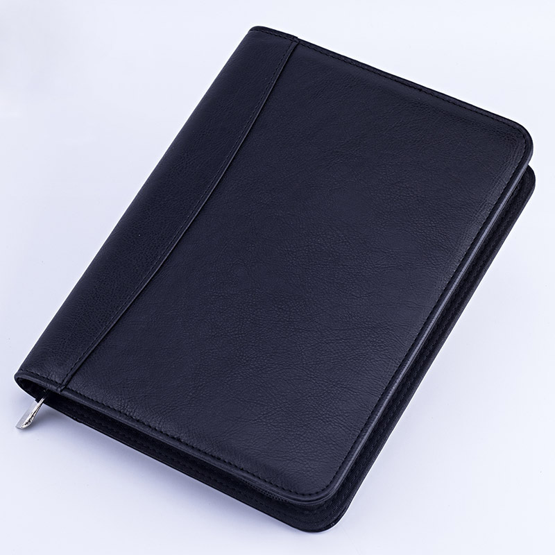 A5 padfolioドキュメントバッグ電卓ジッパーfich - Leather Work Folder のレビューと価格