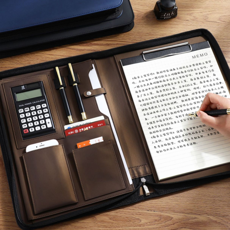 男性用多機能PUレザーポートフォリオ、a4、a5、ドキュメン - Leather Work Folder のレビューと価格
