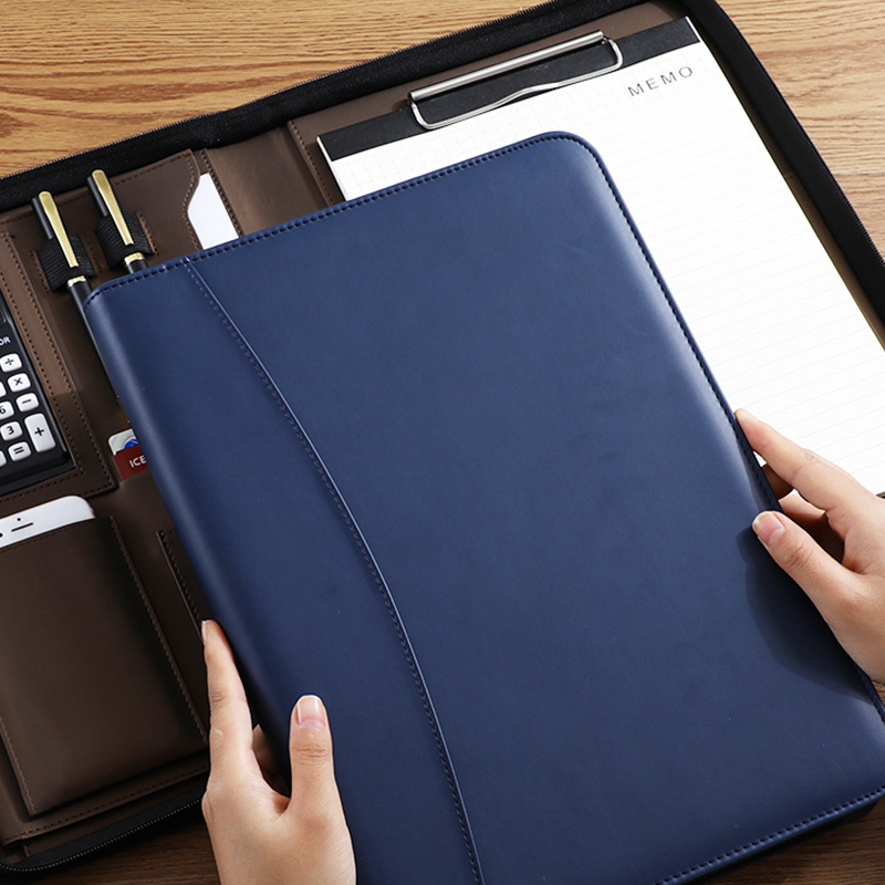 男性用多機能PUレザーポートフォリオ、a4、a5、ドキュメン - Leather Work Folder のレビューと価格