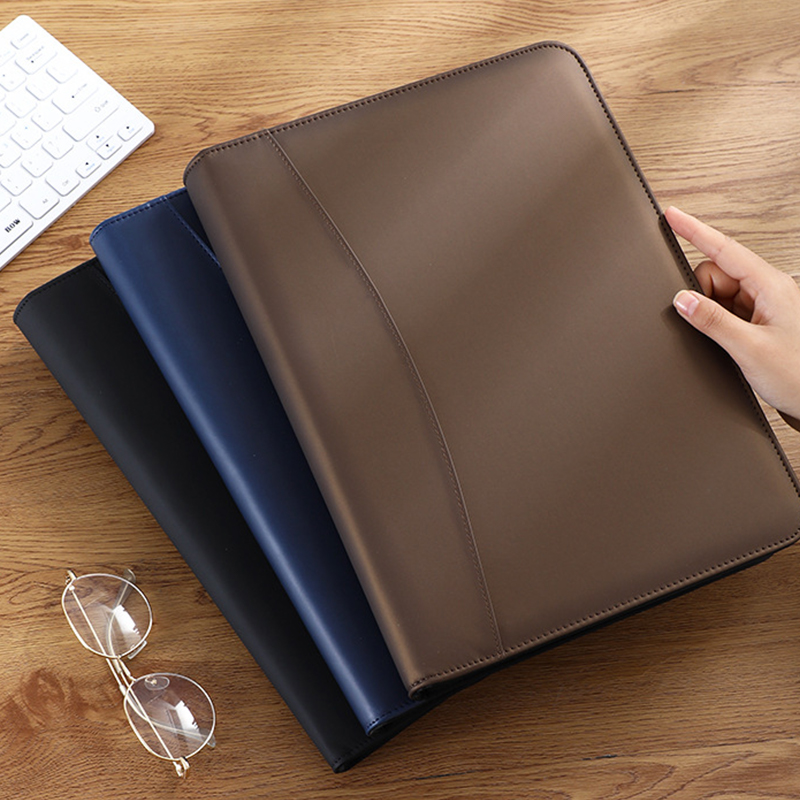 男性用多機能PUレザーポートフォリオ、a4、a5、ドキュメン - Leather Work Folder のレビューと価格