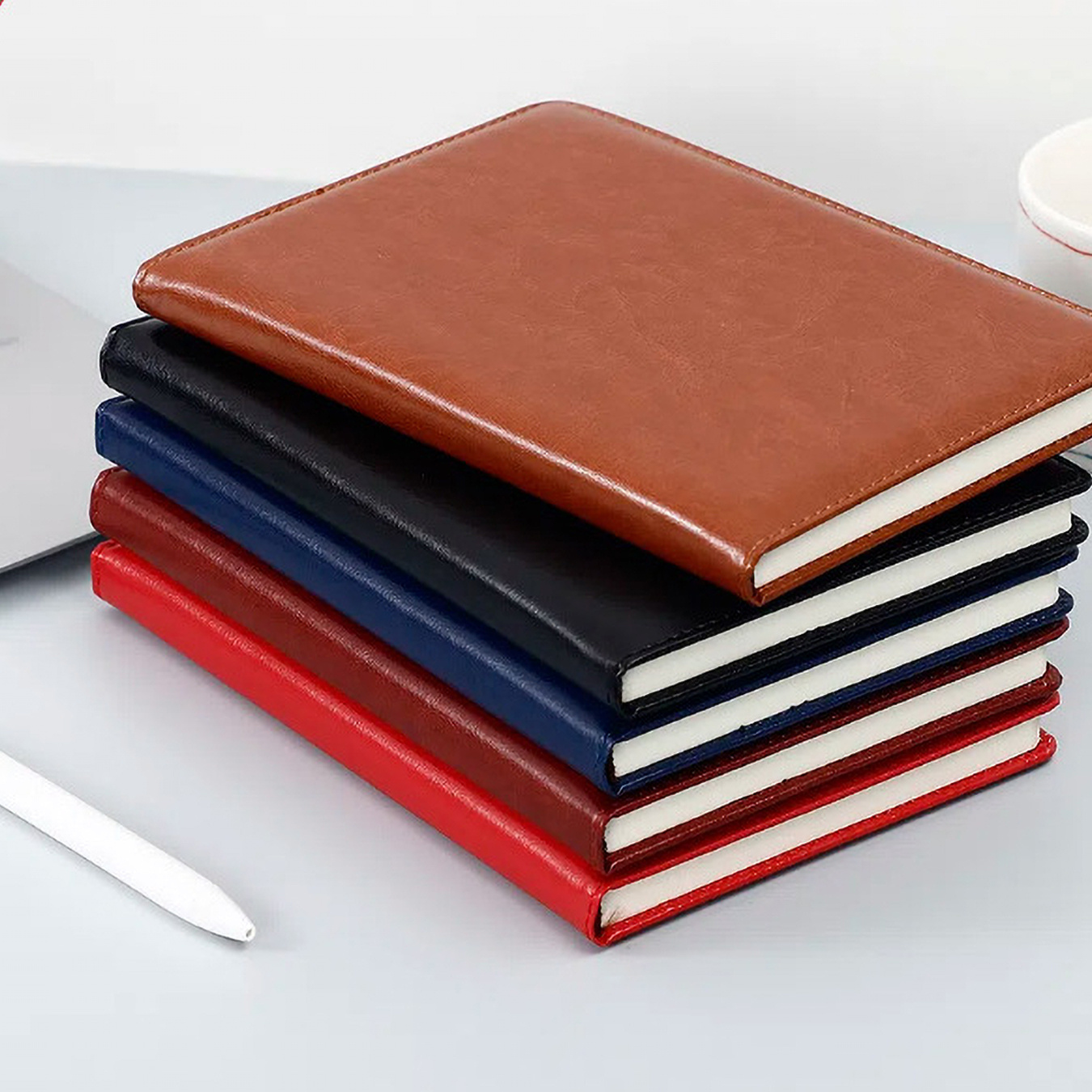 水彩オレンジ蝶模様フェイクレザーノートA5パーソナライズソフ - Leatherwork Journal のレビューと価格
