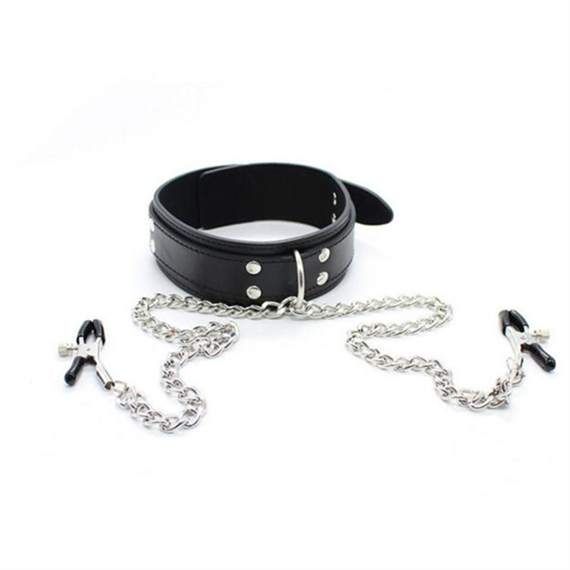 胸/乳首クランプ付き首輪チェーンクリップボンデージブティック - Leatherwork Clamp のレビューと価格