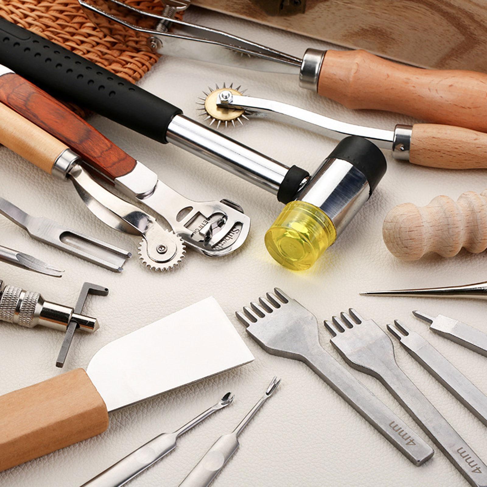 29x PUレザー加工キット機器アクセサリー PUレザークラ - Leatherwork Beginner Tools のレビューと価格