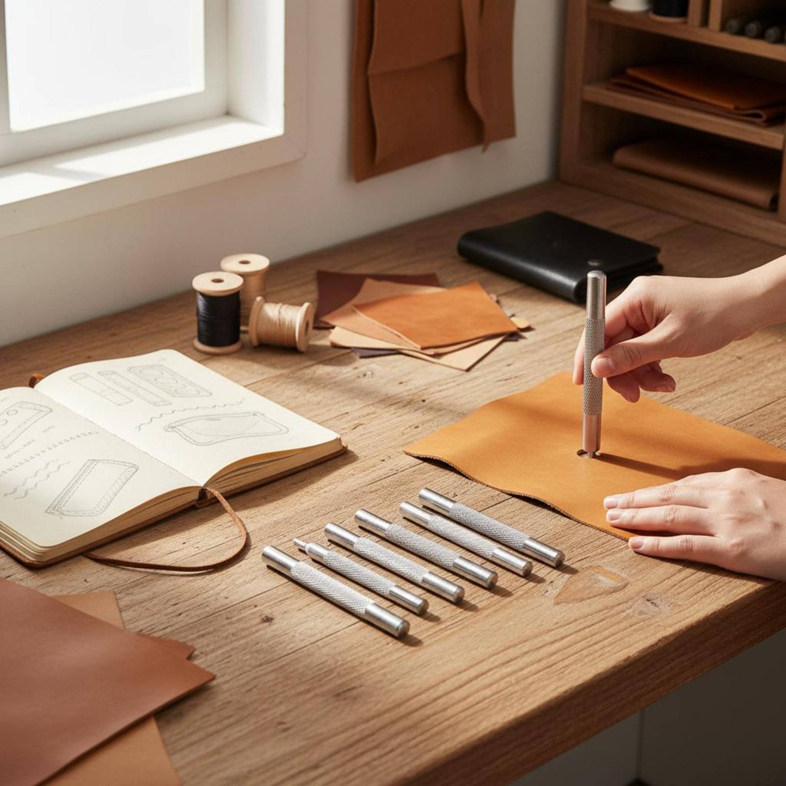 11ピーススナップファスナーツールセット長持ちするスチールレ - Leatherwork Rivet Setter のレビューと価格