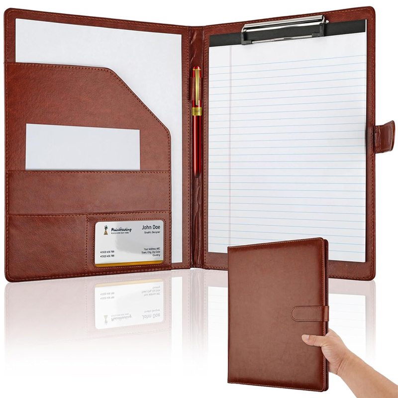 多機能A4レザー会議フォルダ、内蔵ペンホルダー付き、ビジネス - Leather Work Folder のレビューと価格