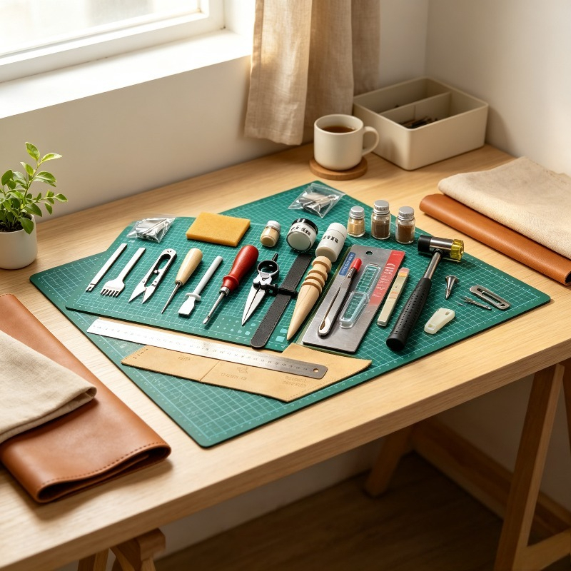 DIY革工芸スターターセット、プロ初心者向け縫製・彫刻ツール - Leatherwork Beginner Tools のレビューと価格