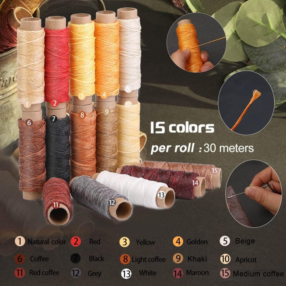革細工ツール 実用的な革細工キット ワックス加工糸 グルーバ - Leatherwork Beginner Tools のレビューと価格