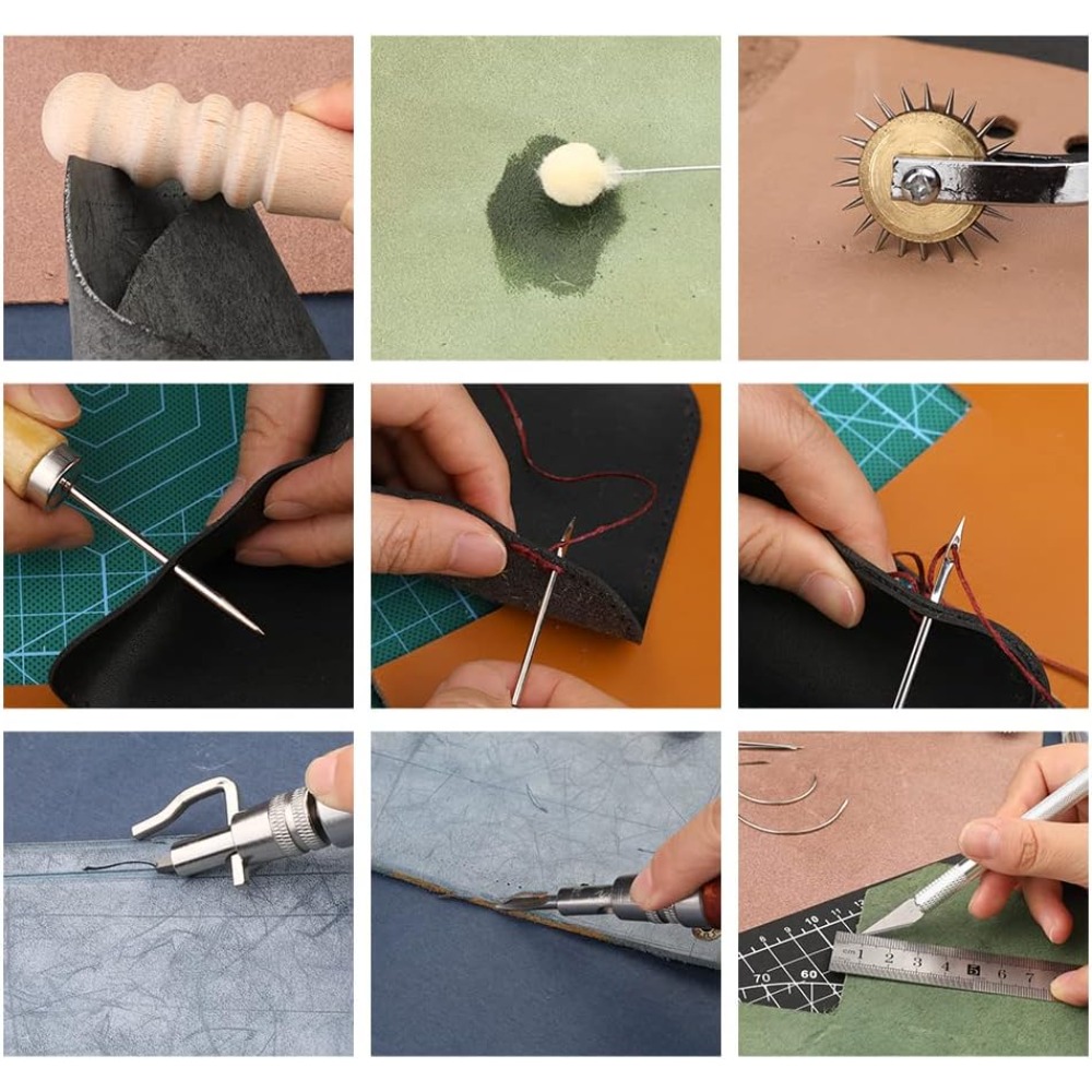 革細工ツール 実用的な革細工キット ワックス加工糸 グルーバ - Leatherwork Beginner Tools のレビューと価格