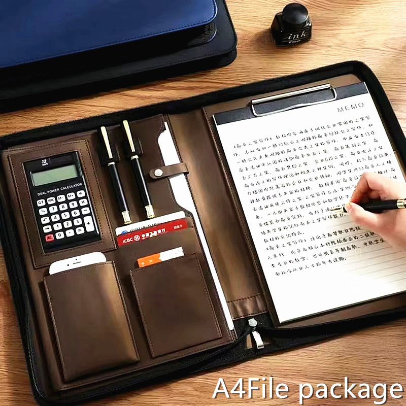 PUレザーポートフォリオ A4ドキュメントケース ジッパー付 - Leather Work Folder のレビューと価格